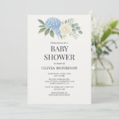 Hydrangea Botanical Eucalyptus Baby Shower 招待状 (スタンド正面)
