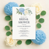 Hydrangea Botanical Eucalyptus Bridal Shower 招待状