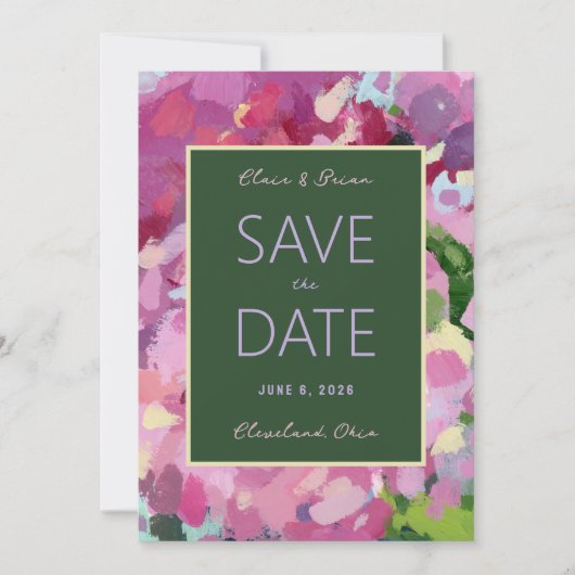 Hydrangea Bouquet Save the Date Card セーブザデート (正面)