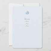Hydrangea bridal shower invitation 招待状 (裏面)