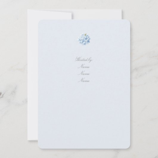 Hydrangea bridal shower invitation 招待状 (裏面)