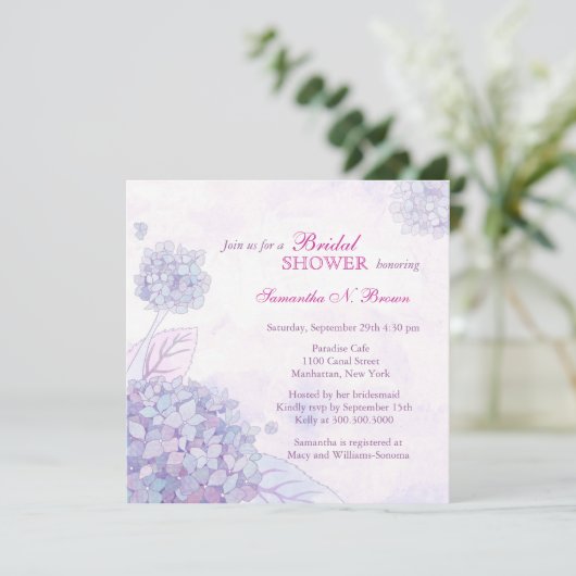 Hydrangea Bridal Shower Invitations 招待状 (スタンド正面)