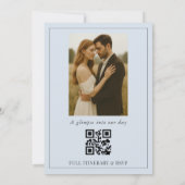 Hydrangea Crest Monogram Photo QR Code Wedding 招待状 (裏面)