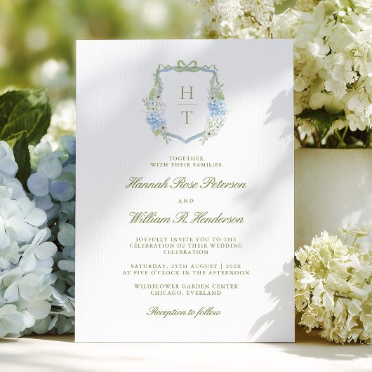 Hydrangea Crest Wedding Invitation 招待状