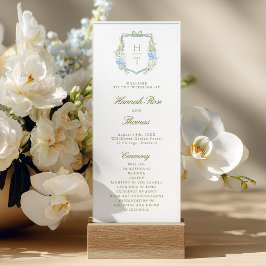 Hydrangea Crest Wedding Program Card 招待状