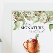 Hydrangea Decor Signature Cocktail Bar Signs ポスター