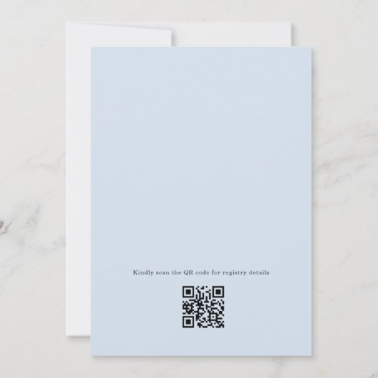 Hydrangea Eucalyptus QR Code Bridal Shower 招待状 (裏面)
