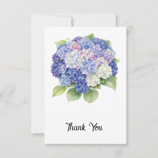 Hydrangea Flat Thank You Card サンキューカード (正面)