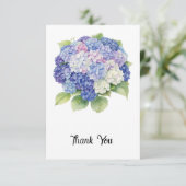 Hydrangea Flat Thank You Card サンキューカード (スタンド正面)