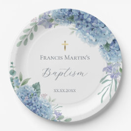 Hydrangea floral  Baptism ペーパープレート