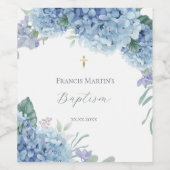 Hydrangea floral  Baptism ワインラベル (シングルラベル)
