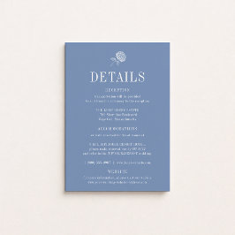 HYDRANGEA Floral Blue Wedding Details Card 招待状