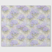 Hydrangea Floral Gift Wrap | Elegant Blue & Lilac ラッピングペーパー (フラット)