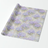 Hydrangea Floral Gift Wrap | Elegant Blue & Lilac ラッピングペーパー (アンロールド)