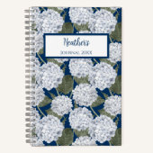 Hydrangea Floral Personalized Journal Notebook ノートブック (正面)