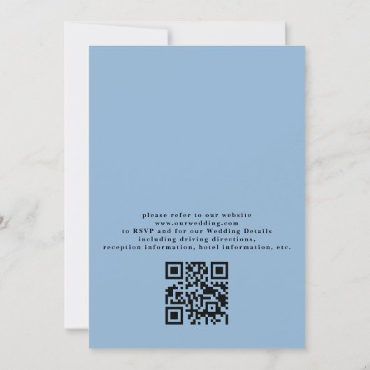 Hydrangea Floral Rustic Elegant QR Code Wedding 招待状 (裏面)