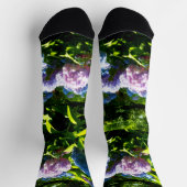 Hydrangea Flower Garden Crew Socks ソックス (上部)