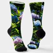 Hydrangea Flower Garden Crew Socks ソックス (傾斜あり)