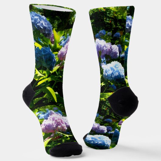 Hydrangea Flower Garden Crew Socks ソックス (傾斜あり)