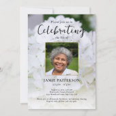 Hydrangea Flower Life Celebration Photo Funeral  招待状 (正面)