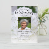 Hydrangea Flower Life Celebration Photo Funeral  招待状 (スタンド正面)