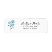 Hydrangea Flower Painting Return Address Label ラベル (正面)