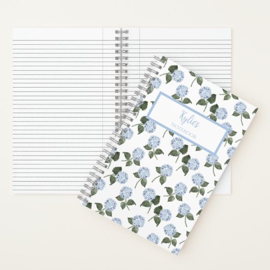 Hydrangea Flower Personalized Journal Notebook ノートブック (内側)