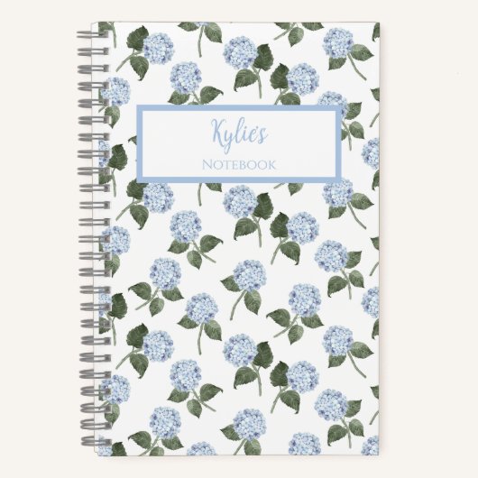Hydrangea Flower Personalized Journal Notebook ノートブック (正面)