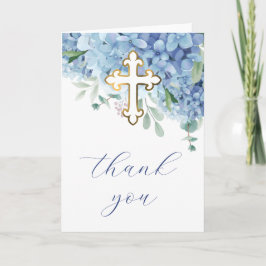 Hydrangea Holy Cross Religious Thank You カード