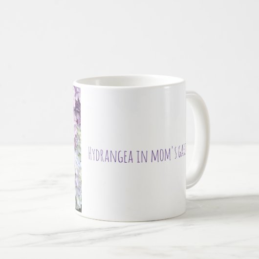 Hydrangea in mom's garden  コーヒーマグカップ (正面右)