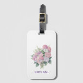 Hydrangea Luggage Tag, personalized ラゲッジタグ (正面縦)