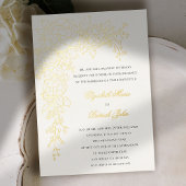 Hydrangea Luminous Ecru Formal Classic Wedding 箔招待状