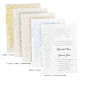 Hydrangea Luminous Ecru Formal Classic Wedding 箔招待状