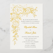 Hydrangea Luminous Ecru Formal Classic Wedding 箔招待状 (正面)