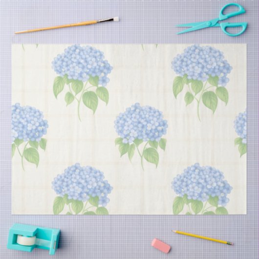 Hydrangea Luxe Floral Tissue Paper | Elegant Blue 薄葉紙 (クラフト)