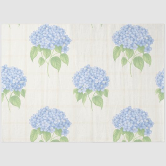Hydrangea Luxe Floral Tissue Paper | Elegant Blue 薄葉紙 (正面)