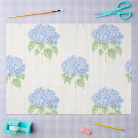 Hydrangea Luxe Floral Tissue Paper | Elegant Blue  薄葉紙 (クラフト)