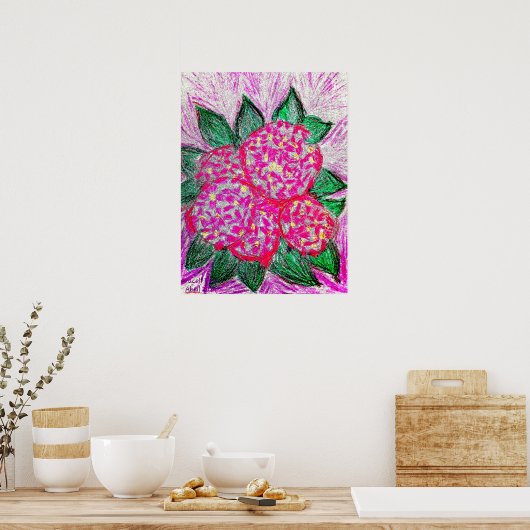 Hydrangea macrophylla ポスター (キッチン)