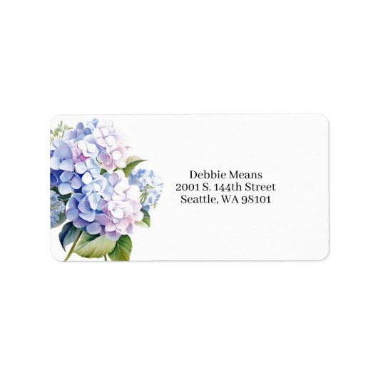 Hydrangea Mailing Address Label ラベル (正面)