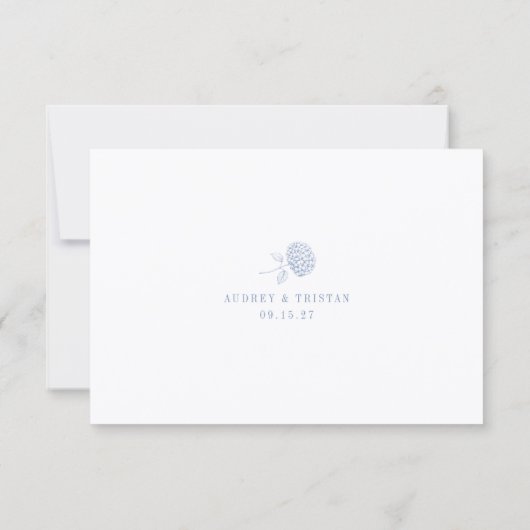 HYDRANGEA Minimalist Wedding QR Code RSVP Card (裏面)