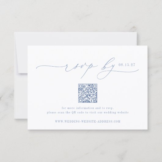 HYDRANGEA Minimalist Wedding QR Code RSVP Card (正面)