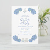 Hydrangea Nautical Classic Coastal Bridal Shower 招待状 (スタンド正面)