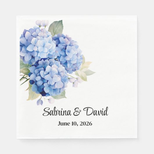 Hydrangea Paper Napkins スタンダードランチョンナプキン (正面)