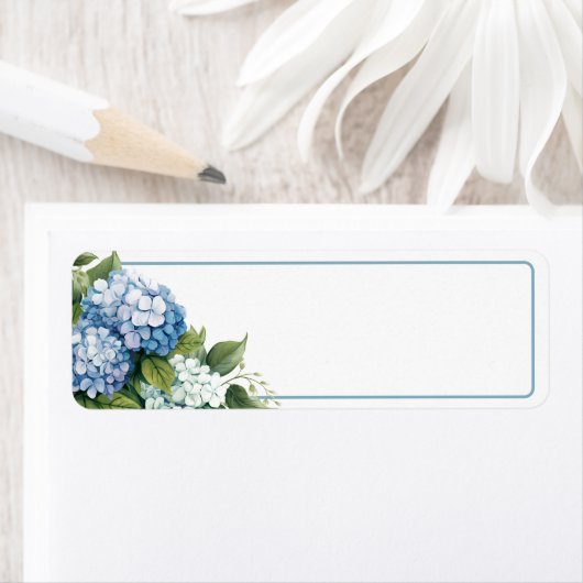 Hydrangea Return Address Label ラベル (インサイチュ)