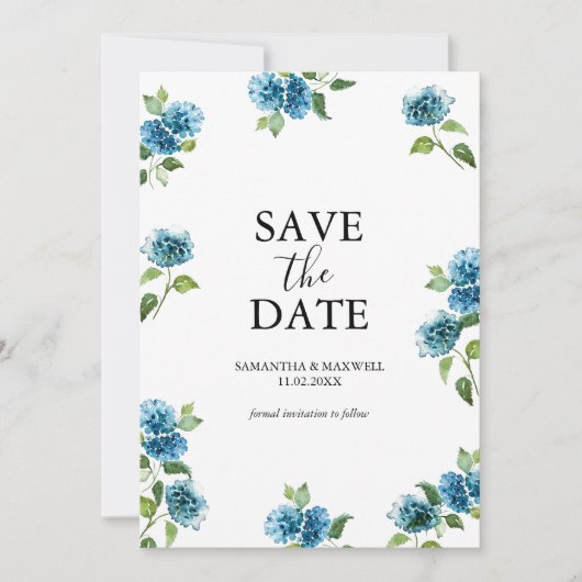 Hydrangea Save The Date With Picture セーブザデート (正面)