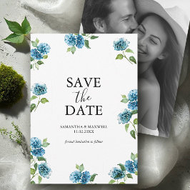 Hydrangea Save The Date With Picture セーブザデート