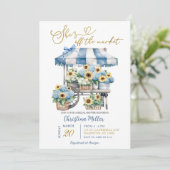 Hydrangea sunflower She's off the Market Bridal 招待状 (スタンド正面)