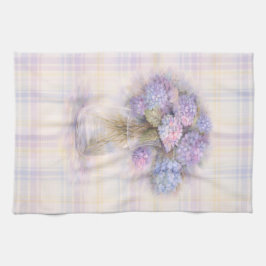 Hydrangea Tea Towel | Pastel Plaid Kitchen Decor キッチンタオル