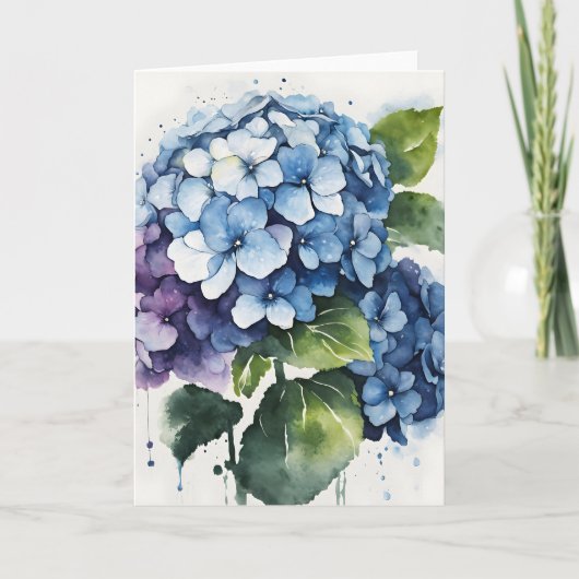 Hydrangea - Watercolor flowers カード (正面)