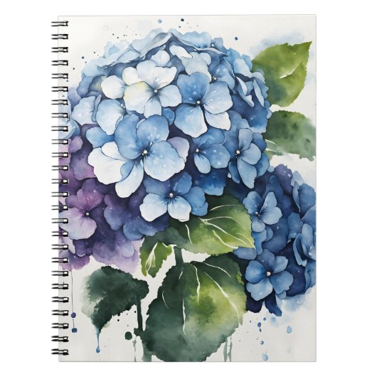 Hydrangea - Watercolor flowers ノートブック (正面)